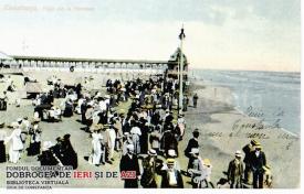 1911 O plimbare pe nisipul plajei de la Mamaia 