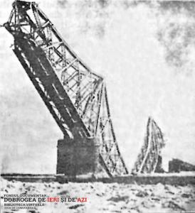 Podul de pe brațul Borcea în 1917   