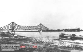 Podul de pe brațul Borcea în timpul reconstrucției