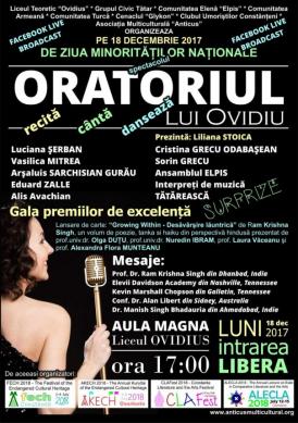„Oratoriul lui Ovidius“, de Ziua Minorităților Naționale din România