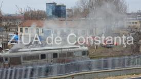 Explozie la CFR Grivița. Un mecanic a fost transportat la spital cu arsuri grave