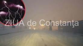 Constanța. Fenomen meteo straniu. În plin Cod Portocaliu tunete și fulgere  