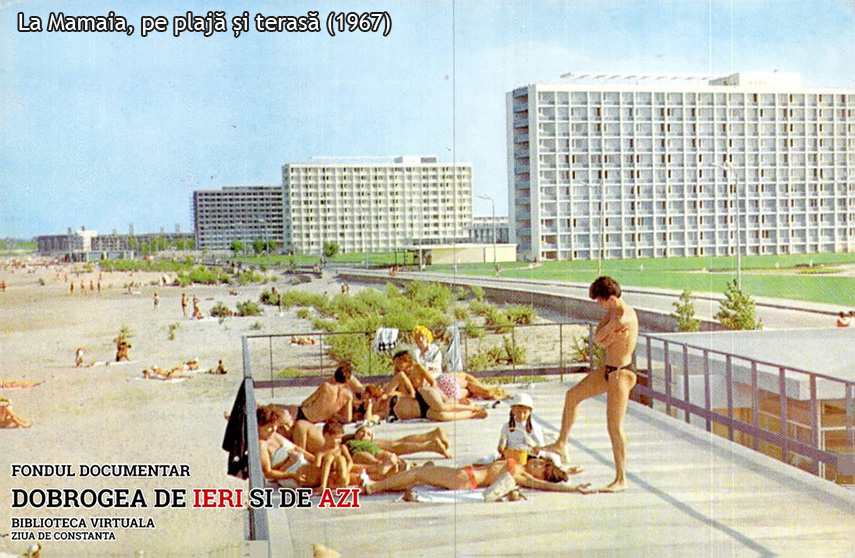 La Plajă și La șuetă Pe Terasa Unui Hotel In Mamaia Anului 1963