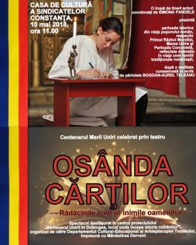 Piesa de teatru „Osânda cărților” pusă în scenă la Casa de Cultură din Constanța. Cine este autorul piesei