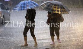 Codul portocaliu de ploi s-a extins în mai multe localități din județul Constanța