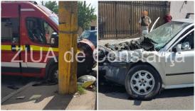 Constanța. Accident cu autospecială SMURD. Imagini de pe camera video care a surprins momentul impactului (galerie foto+video)  