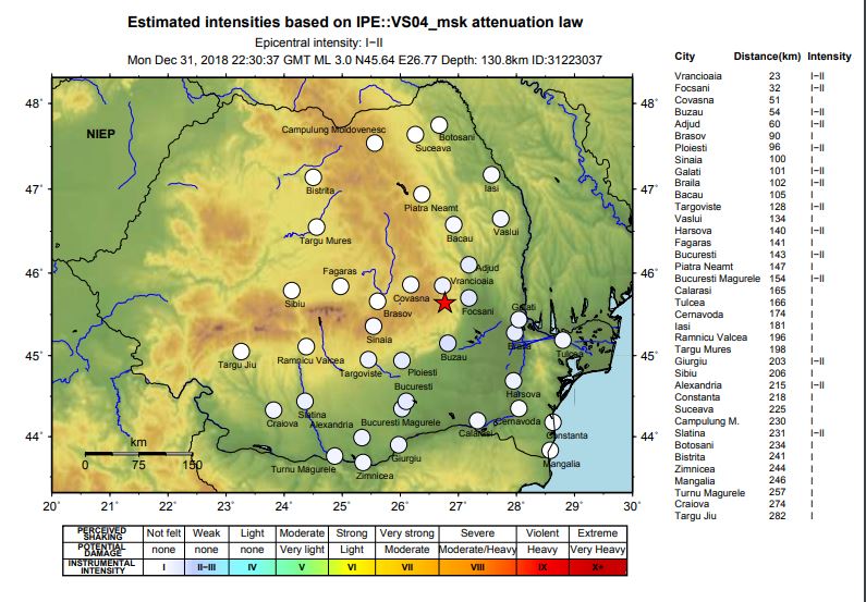 A Fost Cutremur In Noaptea De Revelion In Romania Distanţa Dintre Epicentru Si Judeţul Constanţa