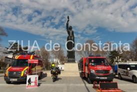 Fotoreportaj Expunere a tehnicii de intervenţie la Parcul Arheologic din municipiul Constanţa. Cu ce s-a prezentat ISU Dobrogea   