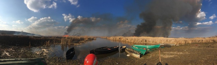 incendiu de amploare in judetul tulcea sute de hectare de vegetatie afectate pompierii chemati in ajutor