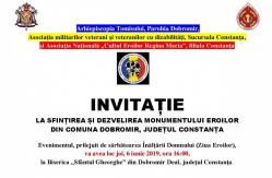 De Ziua Eroilor va avea loc sfințirea și dezvelirea monumentului eroilor din comuna Dobromir, județul Constanța