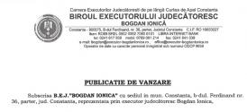 Teren din comuna Tuzla scos la vânzare de  B.E.J. “Bogdan Ionică” prin licitație publică 