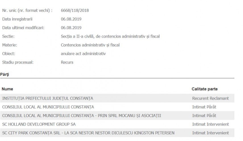 tribunalul a decis ca trebuie platite cheltuieli de judecata prefectura constanta a declarat recurs intr