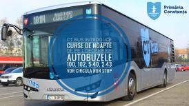 De astăzi, autobuzele CT BUS vor circula și noaptea