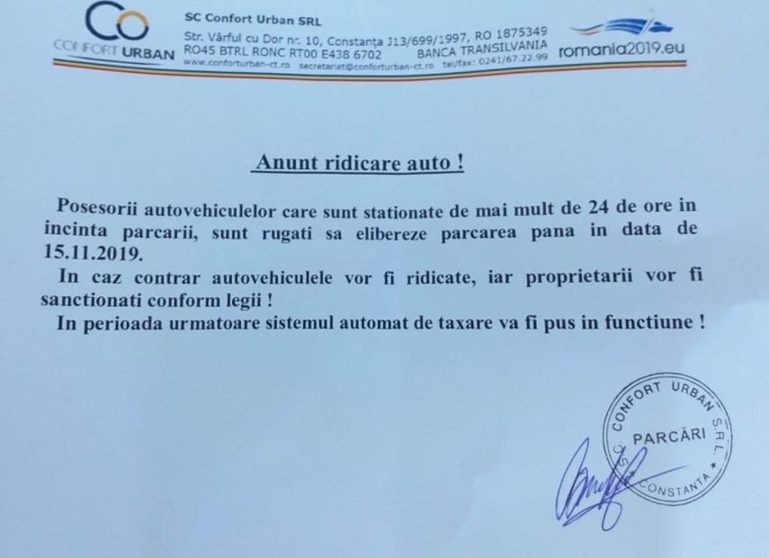 sistemul de taxare din parcarea supratetajata a spitalului judetean de urgenta constanta va fi pus in