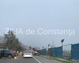 Accident rutier pe strada Traian din Constanța. Echipajele de poliție, la fața locului