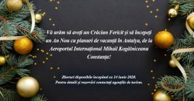 Vă urăm să aveți un Crăciun Fericit și să începeți un An Nou cu planuri de vacanță în Antalya, de la Aeroportul Internațional Mihail Kogălniceanu Constanța!