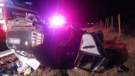 Judeţul Constanţa. Accident rutier grav. Maşină cu roţile în sus. Trei victime printre care şi un copil (galerie foto)  