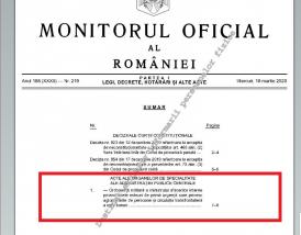 A fost publicată Ordonanţa Militară privind măsurile ce privesc aglomerările de persoane şi circulaţia transfrontalieră a unor bunuri (document)