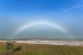 Curcubeul alb de la Tuzla. Fenomen rar pe cerul litoralului românesc. Ce determină producerea lui  