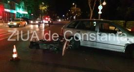 Accident rutier, în fața Spitalului Județean Constanța. Un autoturism a intrat în coliziune cu un motociclist (galerie foto+video)    