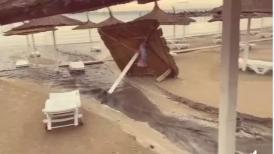 Plaja de la Cap Aurora, afectată de furtuna care a măturat ieri seară litoralul românesc 