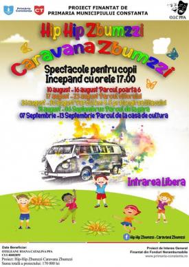 Prima oprire a „Hip Hip Zbumzzi - Caravana Zbumzzi“ Trupa Zbumzzi a ajuns în parcul din cartierul Poarta 6!