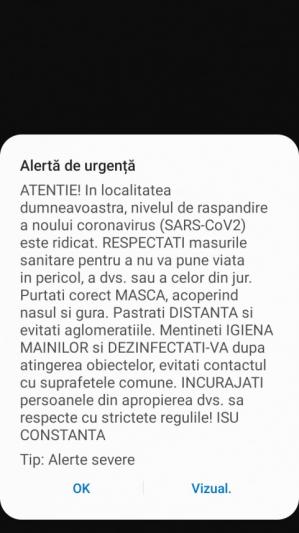 RO-ALERT Nivelul de răspândire a coronavirusului este ridicat în municipiul Constanța!       