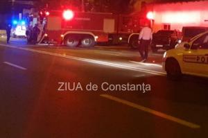 Constanța. Un stâlp de electricitate a luat foc