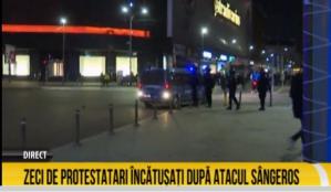 Violențe la protestul din Capitală Gaze lacrimogene, manifestanți duși cu duba la secțiile de poliție