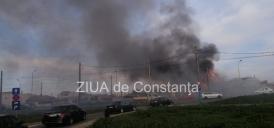LIVE Constanța Incendiu puternic în km 4-5, zona pod Doraly!         
