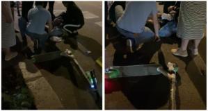 Constanța. Tânăr autoaccidentat, cu trotineta închiriată, pe bulevardul Tomis. A ajuns la spital    