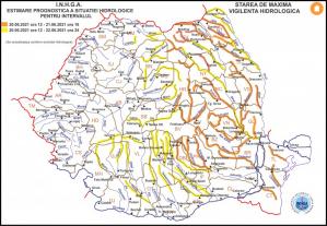 INHGA Cod portocaliu și galben de inundații, pe râurile din Dobrogea