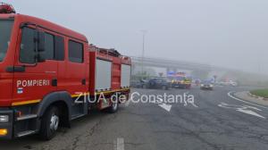 Accident rutier, în sensul giratoriu A4/Dn39 Agigea, cu victime (galerie foto+video)           