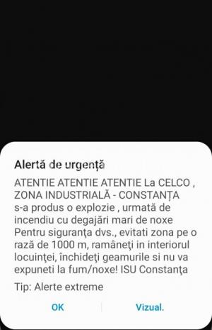 Ro-Alert Mesaj de atenționare pentru locuitorii din Constanța după incendiul violent din zona Industrială