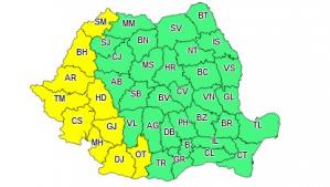 Vreme schimbătoare Coduri galbene de ploi dar și de disconfort termic în România 
