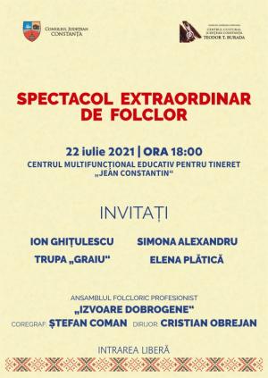 „Spectacol extraordinar de folclor“ la Centrul Multifuncțional Educativ pentru Tineret „Jean Constantin”