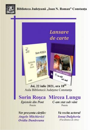 Dublă lansare de carte a doi dobrogeni cunoscuți Iubitorii de poezie sunt așteptați la Biblioteca „Ioan N. Roman” Constanța