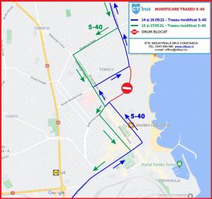 CT BUS Autobuzele liniei 5-40 circulă pe traseu deviat