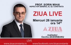UPDATE - Emisiunea a fost amânată ZIUA LIVE. Sorin Mihai, inspectorul școlar general, despre principalele subiecte ale sistemului de învățământ din Constanța   