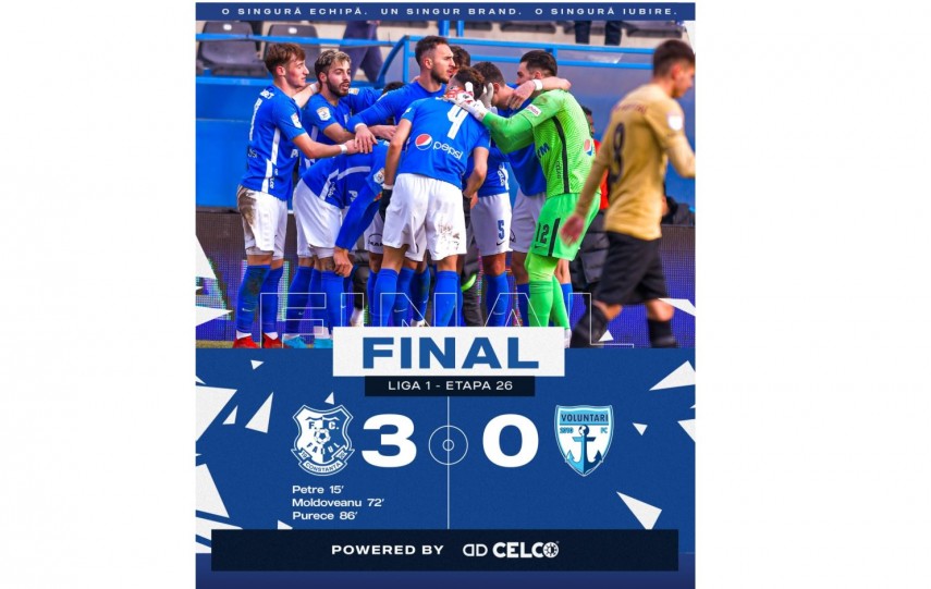 Liga I: Victorie categorica pentru Farul Constanta. S-a impus cu 3-0 in partida cu Voluntari  