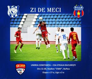 Fotbal Unirea Constanța, învinsă categoric de CSA Steaua București. Cu ce scor s-a terminat partida  