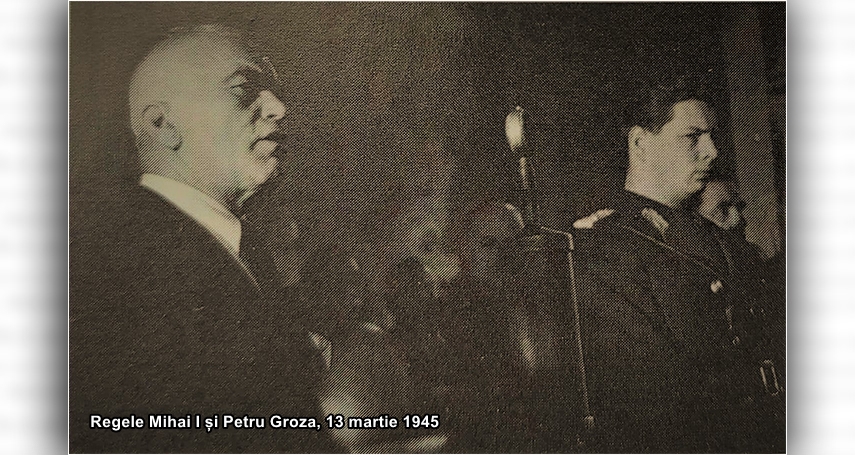 Regele Mihai I și Petru Groza, 13 martie 1945. Sursa: Volumul „Petru Groza, ultimul burghez. O biografie”, București, 2004