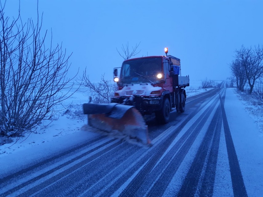 Drumuri județene cu zăpadă. Foto RAJDP Constanța