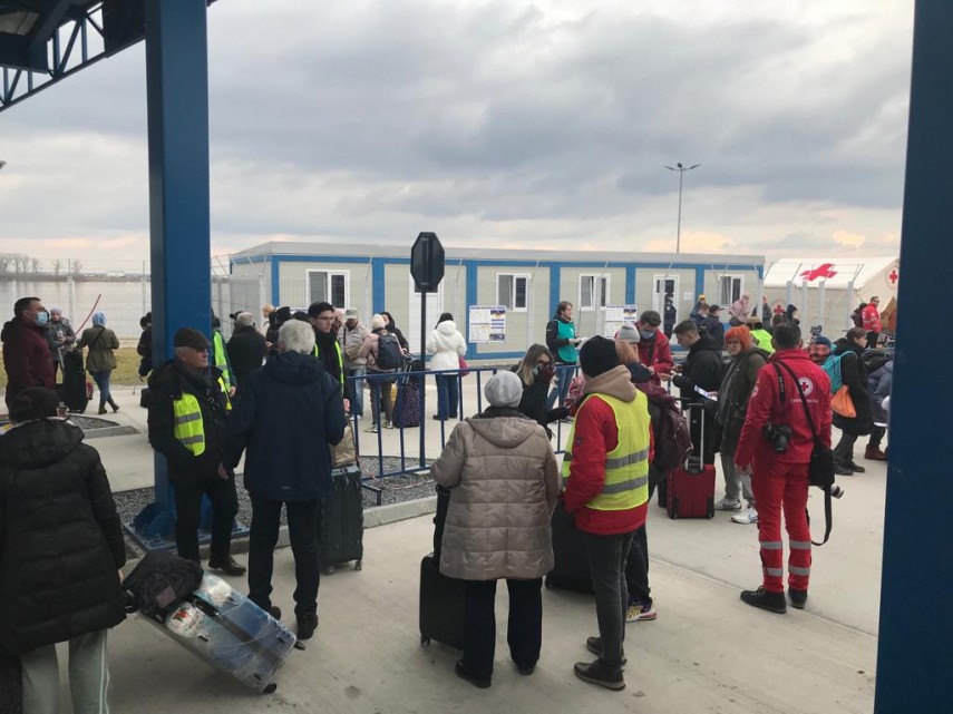 Refugiati din Ucraina la Vama Isaccea.