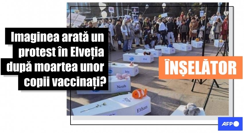 Fotografie de la un protest, foto: Facebook/ RO Vaccinare