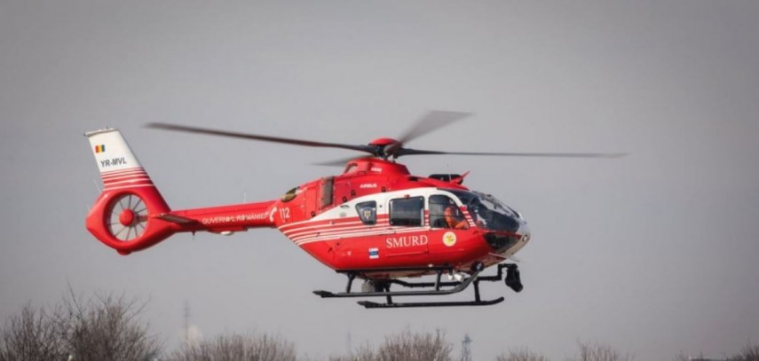 Elicopterul SMURD chemat la accidentul de la Tariverde, județul Constanța. Foto: facebook/IGAv