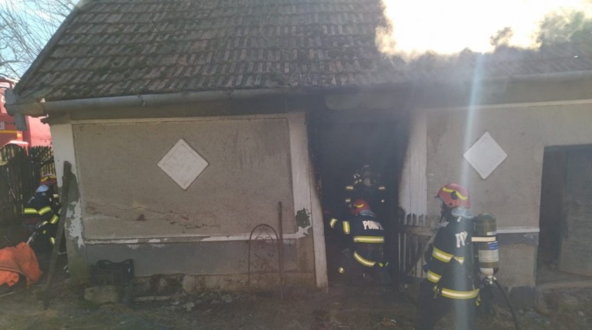 Bărbat decedat într-un incendiu în județul Bihor. Foto: ISU Bihor