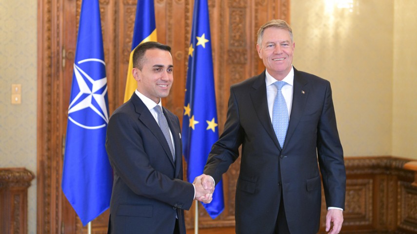 Președintele României, Klaus Iohannis, și ministrul Afacerilor Externe și Cooperării Internaționale al Republicii Italiene, Luigi Di Maio. Foto: Administrația Prezidențială 