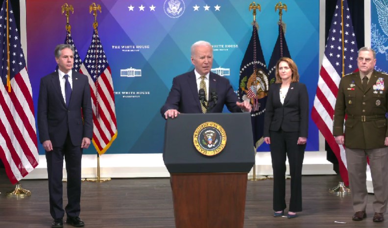 Joe Biden în momentul anunțului Foto captură video facebook/ The White House