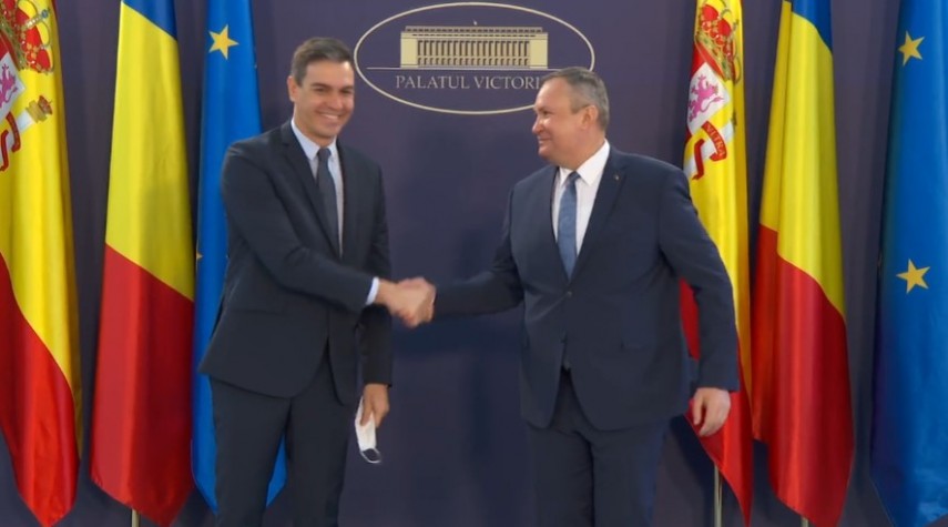 Întrevederea prim-ministrului Nicolae-Ionel Ciucă cu președintele Guvernului Regatului Spaniei, Pedro Sánchez. Foto: Facebook/Guvernul României